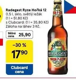 Tesco Pivo radegast ryze hořká 12 nabídka