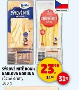 Penny Market Sýrové nitě boni/ karlova koruna nabídka