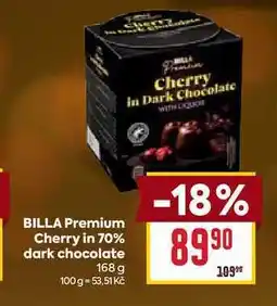 Billa BILLA Premium Cherry in 70% dark chocolate 168 g nabídka
