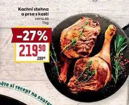 Billa Kachní stehna a prsa s kostí cena za 1kg nabídka