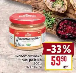 Billa Svatomartinská husi paštika 300 g nabídka