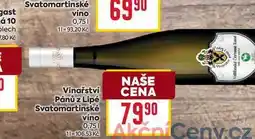 Billa Vinařství Pánů z Lipé Svatomartinské vino 0,75l nabídka