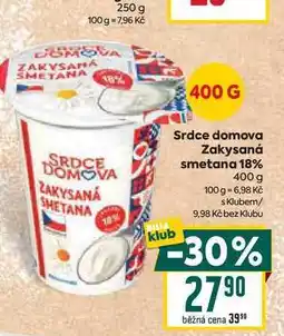 Billa Srdce domova Zakysaná smetana 18% 400 g nabídka