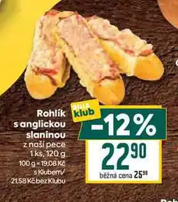 Billa Rohlík s anglickou slaninou z naší pece 1ks, 120 g nabídka