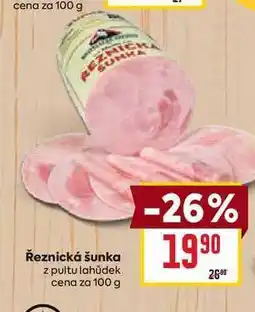 Billa Řeznická šunka z pultu lahůdek cena za 100g nabídka