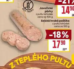 Billa Selská hrubá paštika z pultu lahůdek cena za 100g nabídka