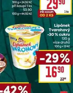 Billa Lipánek Tvarohový -30% cukru 130 g nabídka