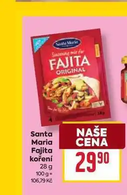 Billa Santa Maria Fajita koření 28 g nabídka