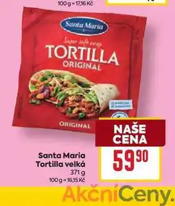 Billa Santa Maria Tortilla velká 371 g nabídka
