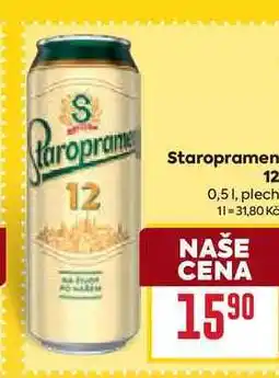 Billa Staropramen 12 0,51, plech nabídka