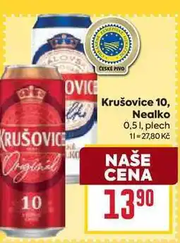 Billa Krušovice Nealko 0,51, plech nabídka