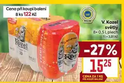 Billa V. Kozel světlý 8× 0,51, plech nabídka