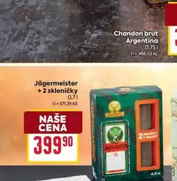 Billa Jägermeister +2 skleničky 0,7l nabídka