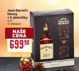 Billa Jack Daniel's Honey +2 skleničky 0,7l nabídka