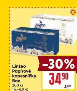 Billa Linteo Papírové kapesníčky Box 200 ks 1ks nabídka