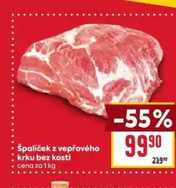 Billa špalíček z vepřového krku bez kosti cena za 1 kg nabídka