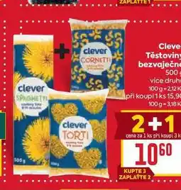 Billa Clever Těstoviny bezvaječné 500g nabídka