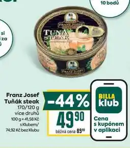 Billa Franz Josef Tuňák steak 170/120 g nabídka