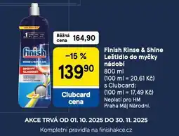 Tesco Finish rinse & shine leštidlo do myčky nabídka