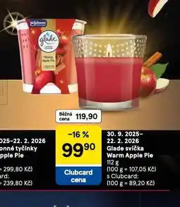 Tesco Glade svíčka warm apple pie nabídka