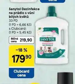 Tesco Sanytol dezinfekce na prádlo s vůní bílých květů nabídka