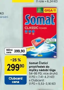 Tesco Somat čistící prostředek do myčky nadobí giga nabídka