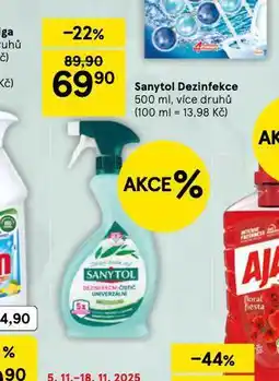 Tesco Sanytol dezinfekce nabídka