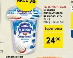 Tesco Kunín smetana ke šlehání 31% nabídka