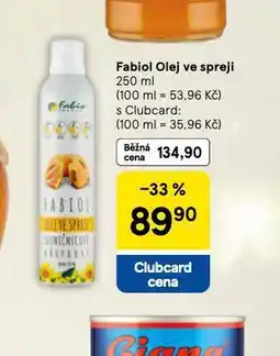 Tesco Fabiol olej ve spreji nabídka