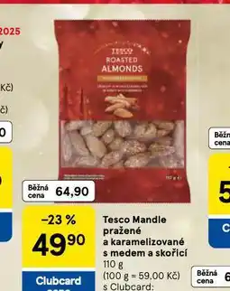 Tesco Mandle pražené a karamelizované s medem a skořicí nabídka