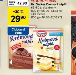 Tesco Dr, oetker krémová náplň nabídka