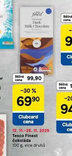 Tesco Tesco finest čokoláda nabídka
