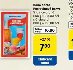 Tesco Bona korba potravinová barva nabídka