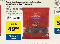 Tesco Kandovaná pomerančová kůra v mléčné a hořké čokoládě nabídka