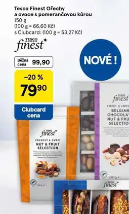 Tesco Tesco finest ořechy a ovoce s pomerančovou kůrou nabídka
