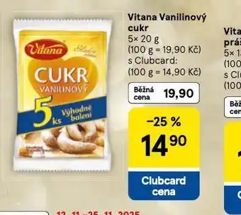 Tesco Vitana vanilinový cukr nabídka