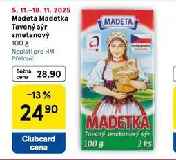 Tesco Madeta madetka tavený sýr smetanový nabídka