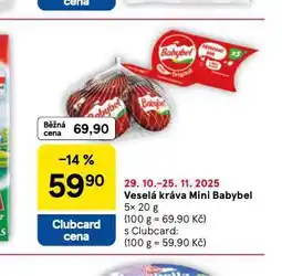 Tesco Veselá kráva mini babybel nabídka