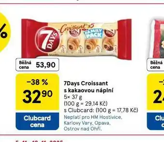 Tesco 7days croissant s kakaovou náplní nabídka