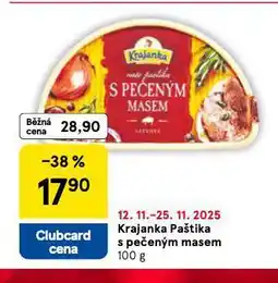 Tesco Krajanka paštika s pečeným masem nabídka