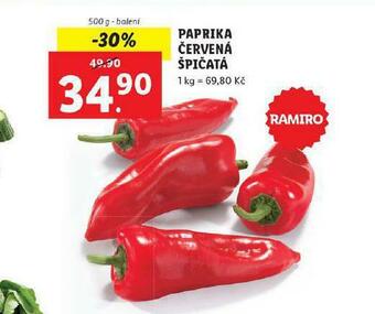 Lidl Paprika červená špičatá nabídka