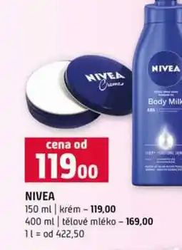 Terno NIVEA 150 ml krém 400 ml tělové mléko nabídka