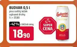 Terno BUDVAR 0,5l pivo světlý ležák vybrané druhy nabídka