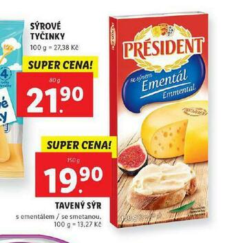 Lidl Président tavený sýr nabídka