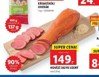 Lidl Hovězí jazyk uzený nabídka