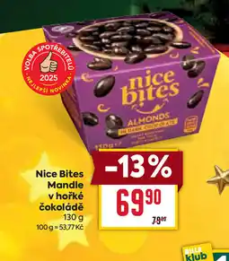 Billa Nice Bites Mandle v hořké čokoládě nabídka