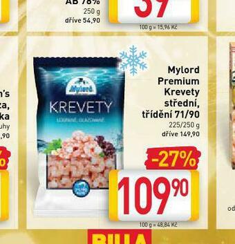 Billa Mylord premium krevety střední nabídka