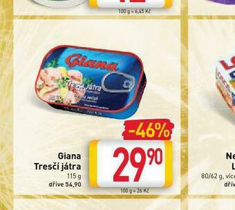 Billa Giana tresčí játra nabídka