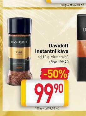 Billa Davidoff instantní káva nabídka