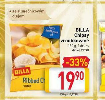 Billa Billa chipsy vroubkované nabídka